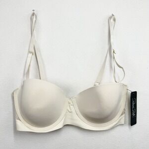 Rene Rofe Lingerie Cream Lace Trim Underwire T-Shirt Bra 36C NWT